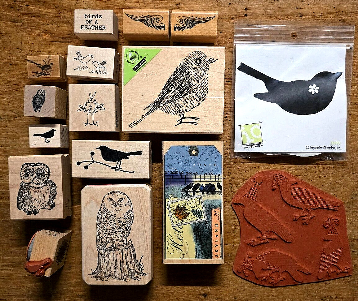 Choose among 50+ rubber stamps featuring BIRDS, CAGES, NESTS, all styles