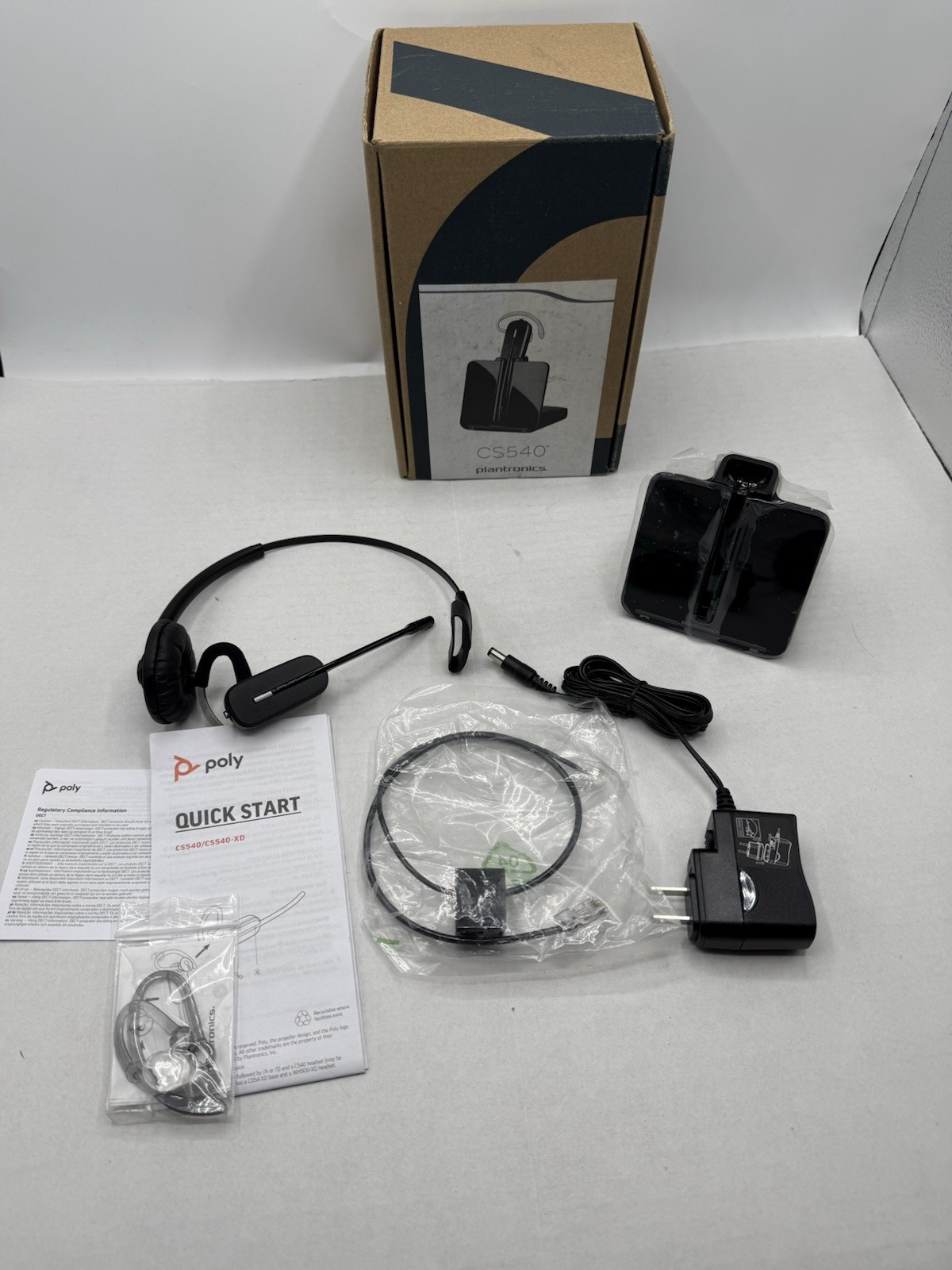 Plantronics - CS540 Wireless DECT Headset (Poly) - Single Ear (Mono) Convertible