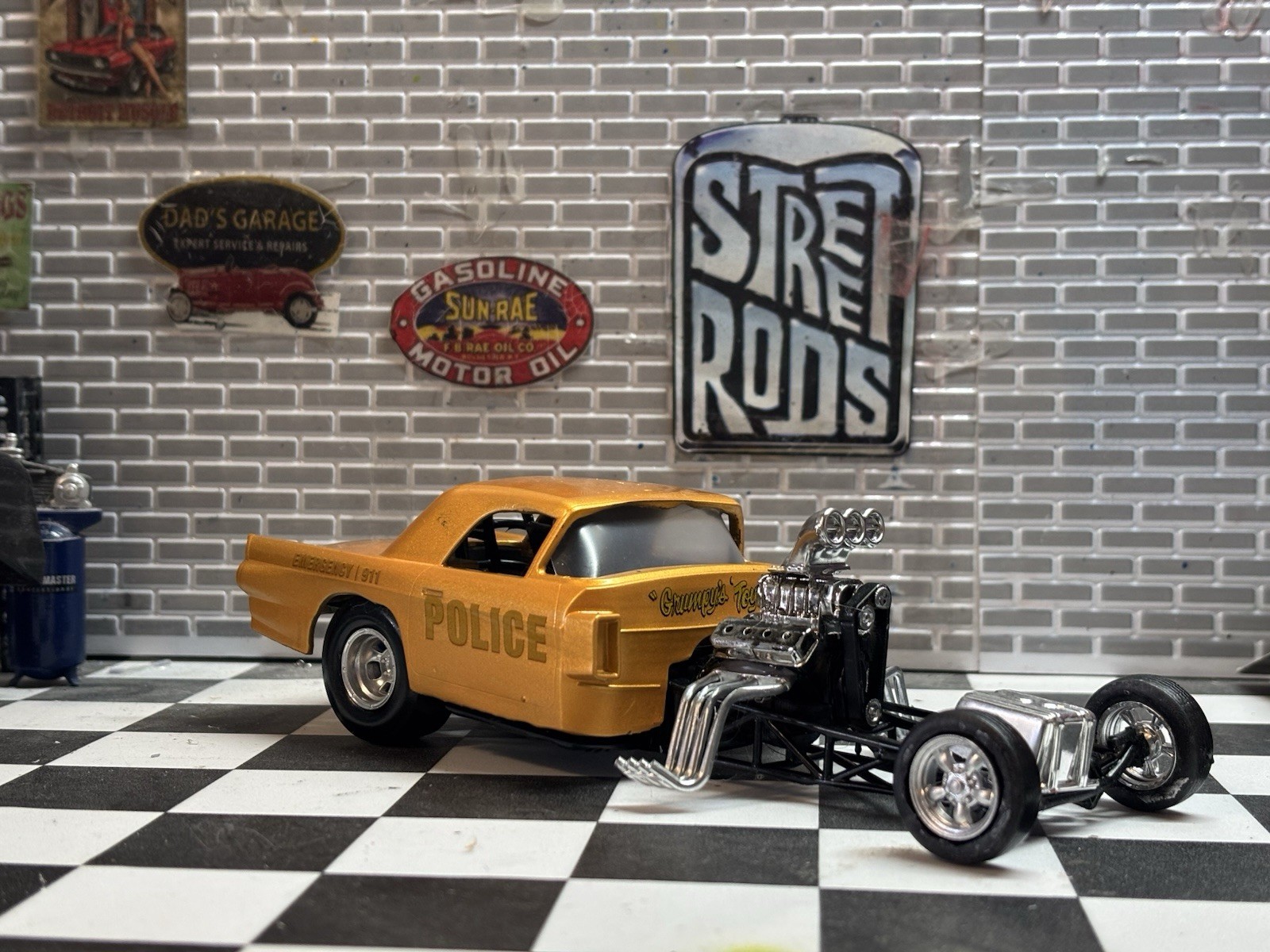 1/25 Resin 3d Printed Drag Car Model Kit. Unpainted unassembled