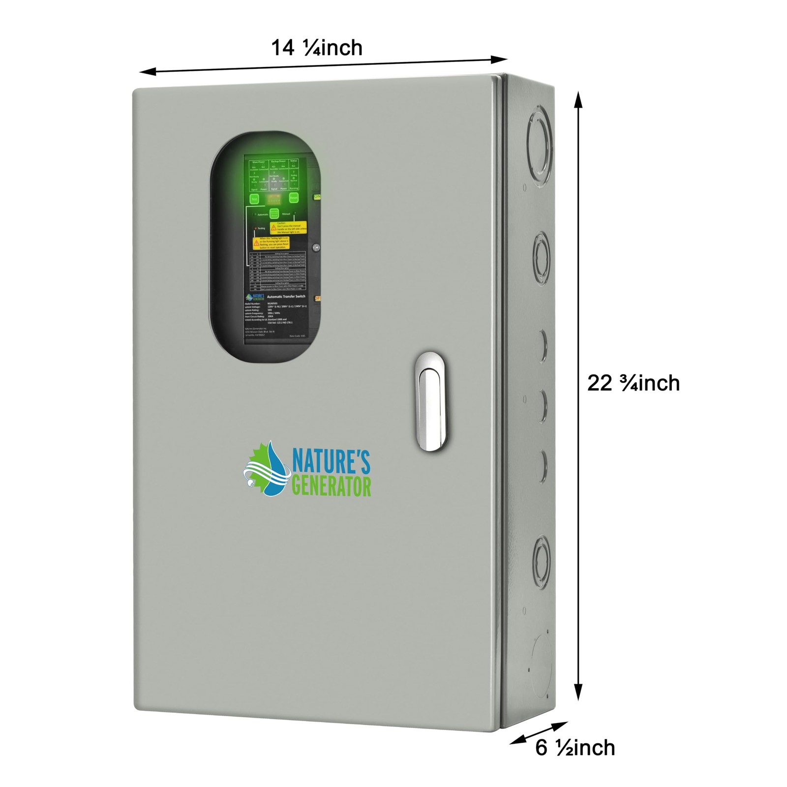 Nature's Generator Pre-Wired 120V/240V 30A 8 Circuits Automatic Transfer Switch