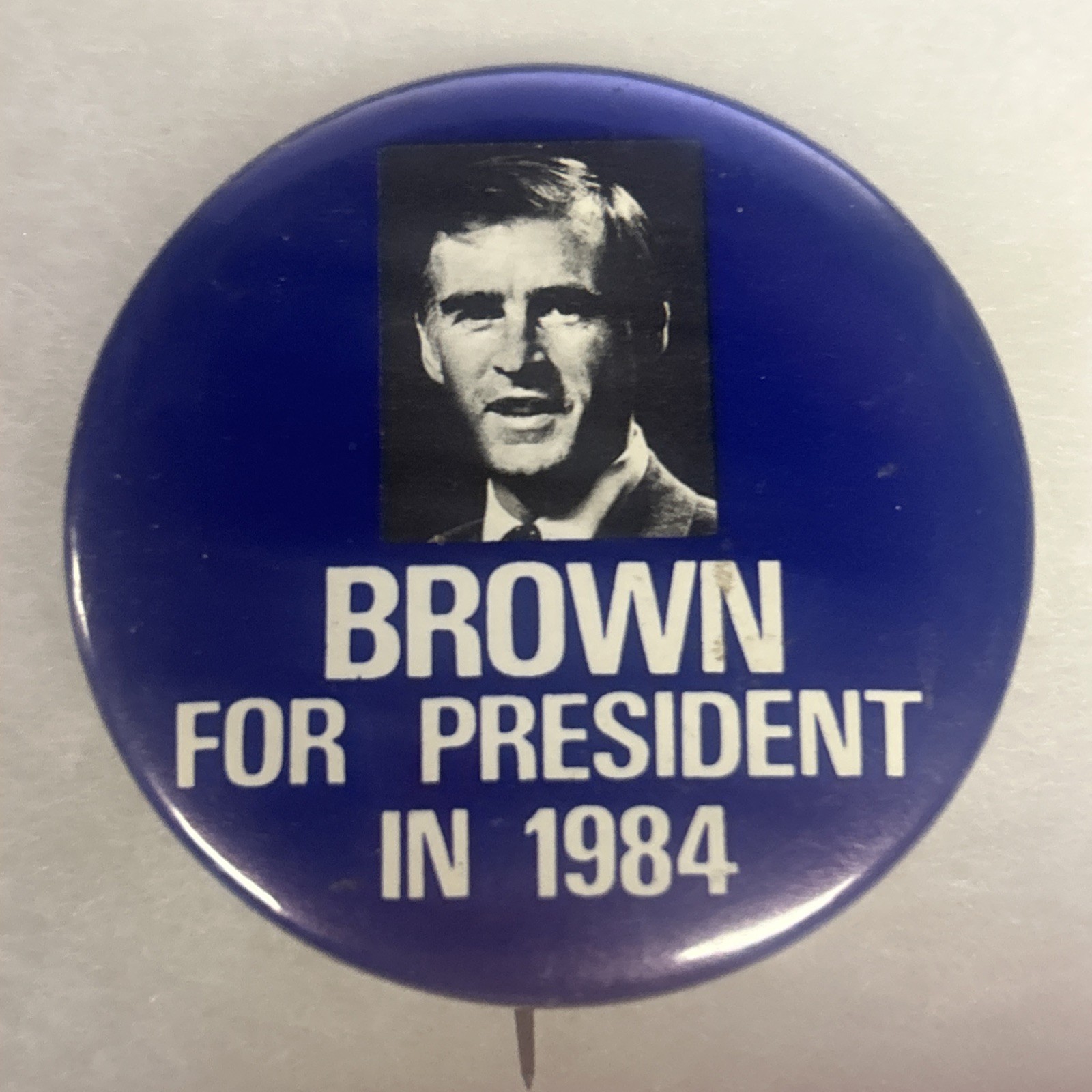 BROWN For President In 1984   2 1/4” pinback button pin
