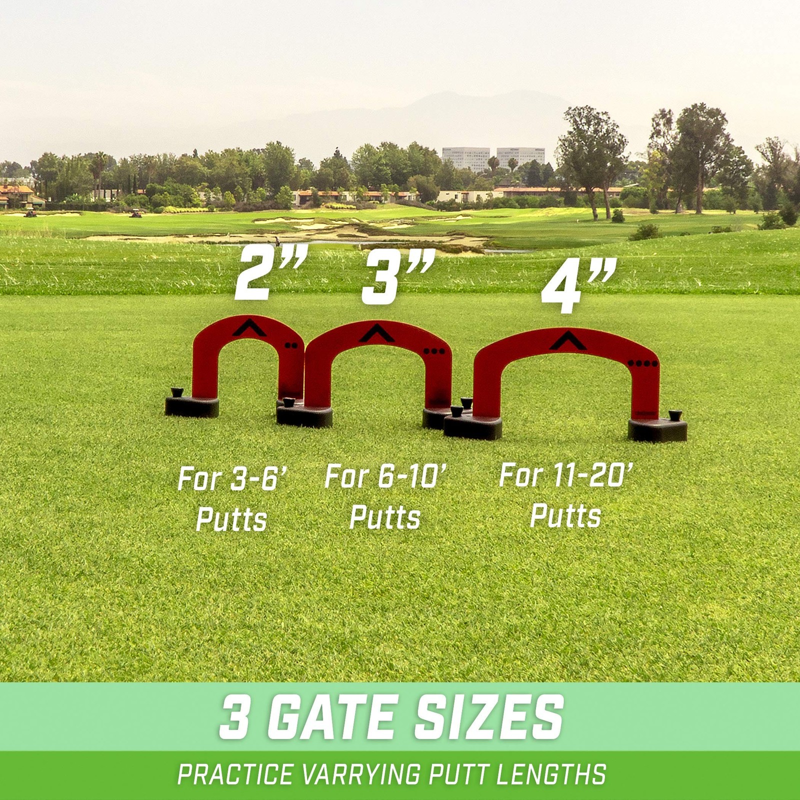 GoSports Align Putting Gates Practice Set: Includes 3 Premium Metal Gates (2 ...