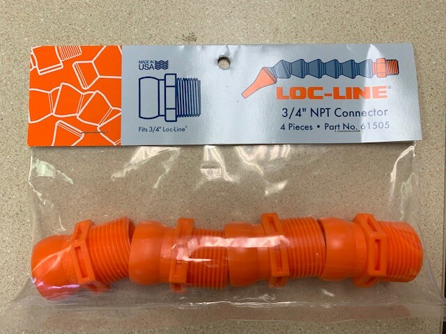 3/4" NPT Connector Male for Loc-Line® USA 3/4" System 4 Pieces per Pack  #61505