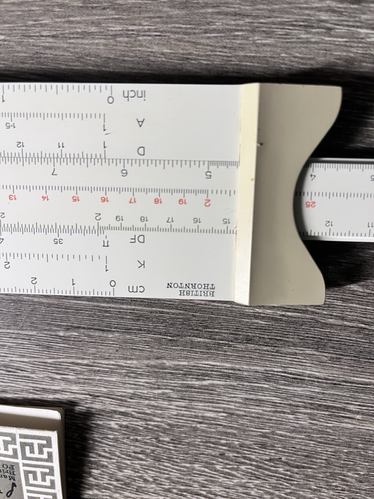 VINTAGE BRITISH THORNTON COMPREHENSIVE WHITE SLIDE RULER ENGINEERS SCALE RULE