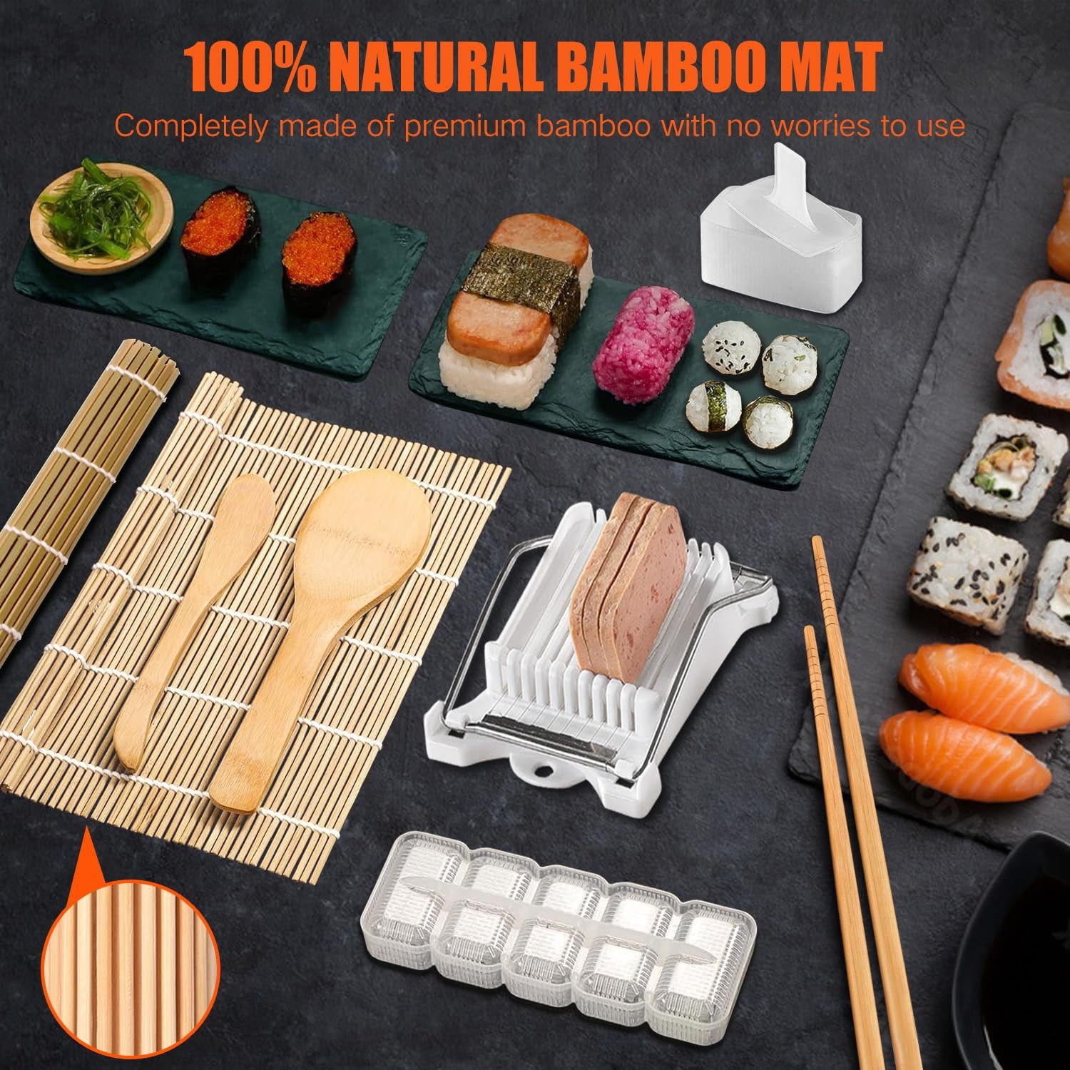 SmileTools Sushi Making Kit & Musubi Maker - for Beginners Medium, Green