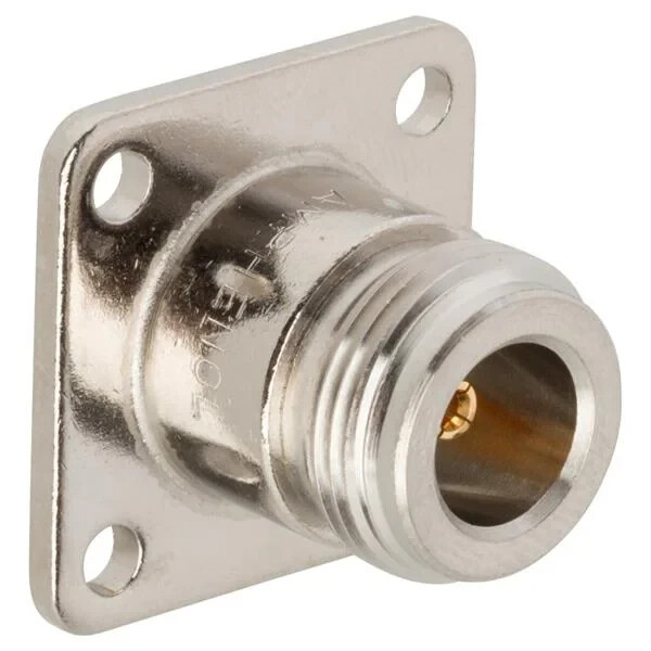 Amphenol 082-97 UG-58A/U N-Type Panel Mount Jack 4-Hole Flange Solder Cup 50 Ohm
