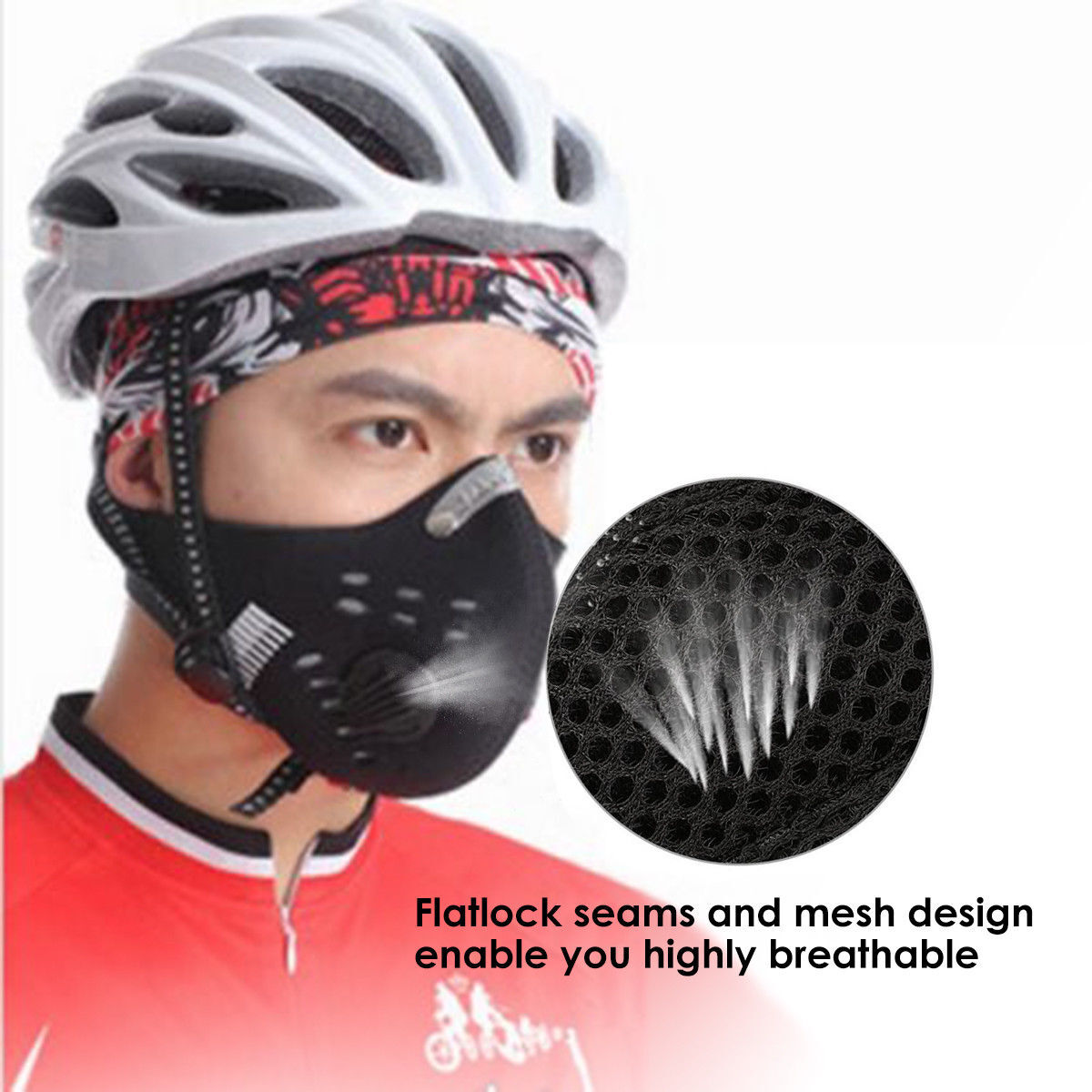 Breathable Face Mask Anti Gas Smoke Half Face Mask Reusable For Outdoor Sports