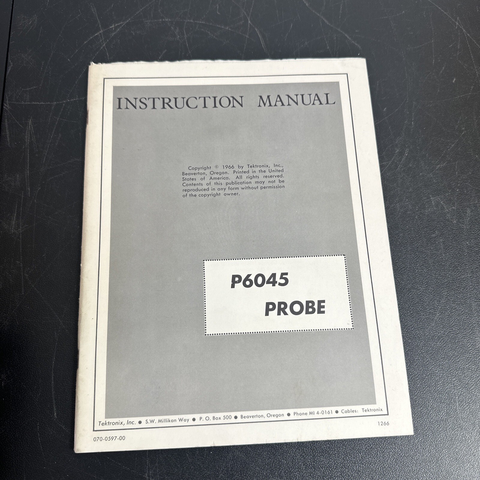 Tektronix P6045 Probe Instruction Manual 070-0597-00