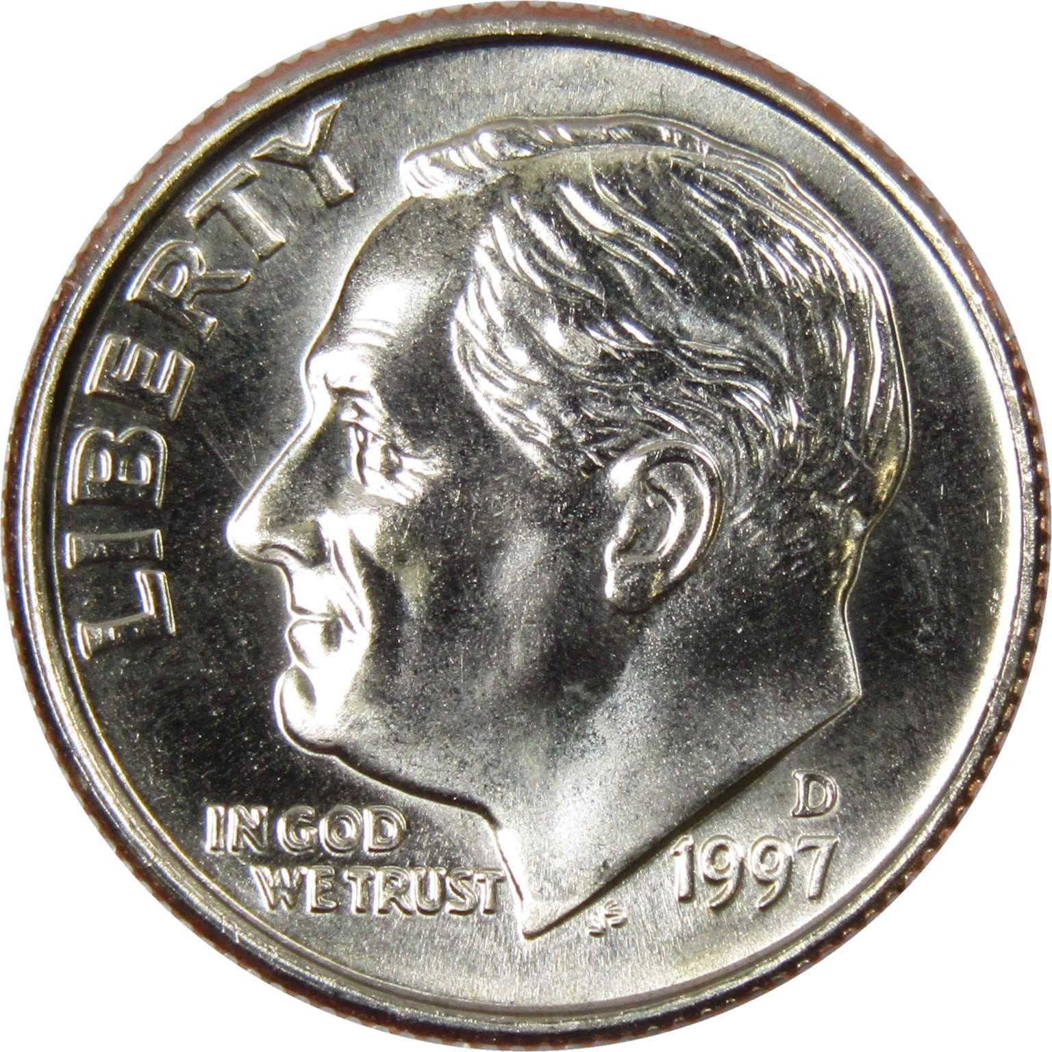 1997 D Roosevelt Dime Clad Uncirculated Mint State 10c Coin