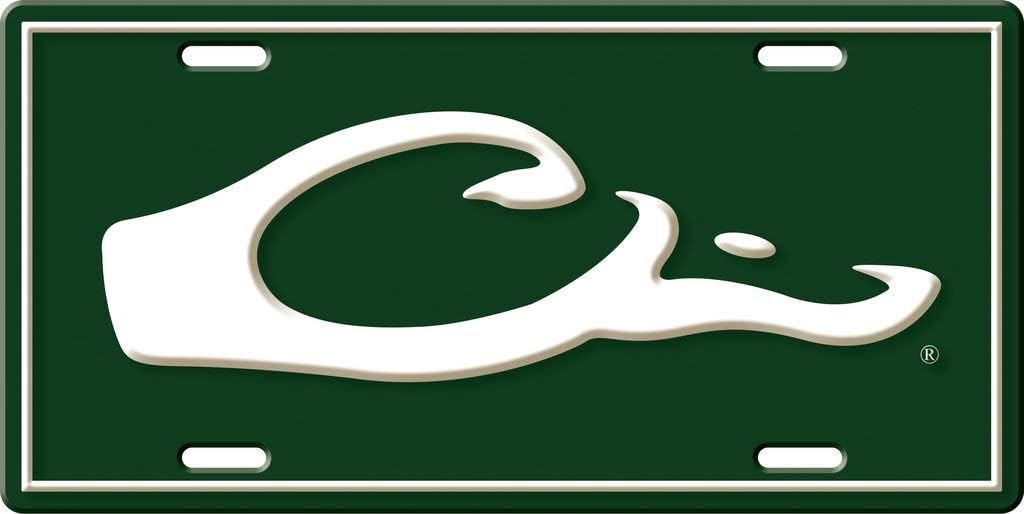 Drake Waterfowl Head Logo License Plate Made Of Cast Aluminum - Green
