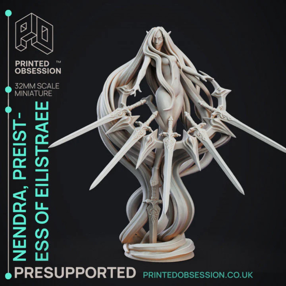 Nendra Priestess of Eilistraee | Deity Fight Club | Fantasy Miniature | Printed