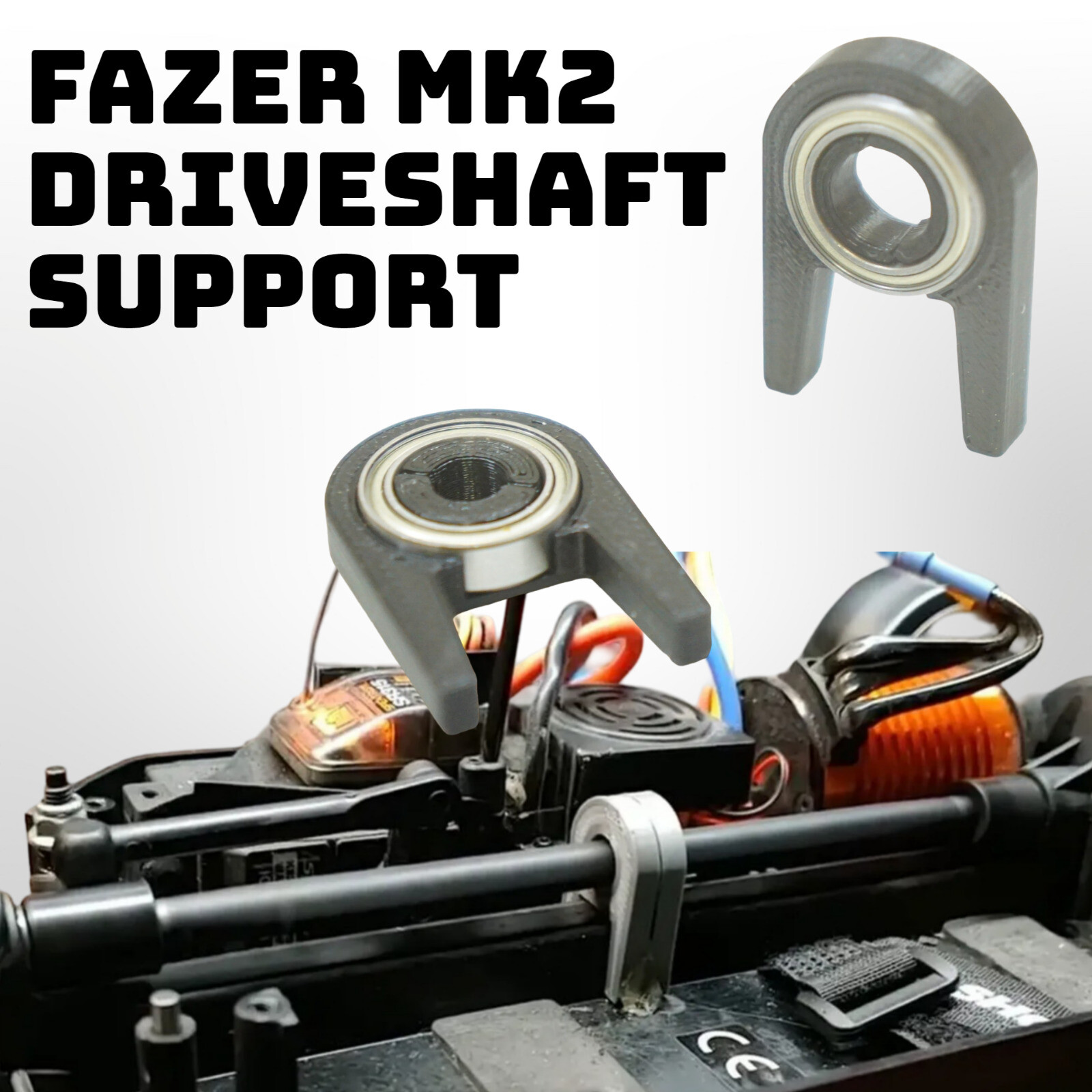 Kyosho Fazer Mk2 ANTI-WOBBLER 6000kv+ Center Driveline Carrier Bearing Support