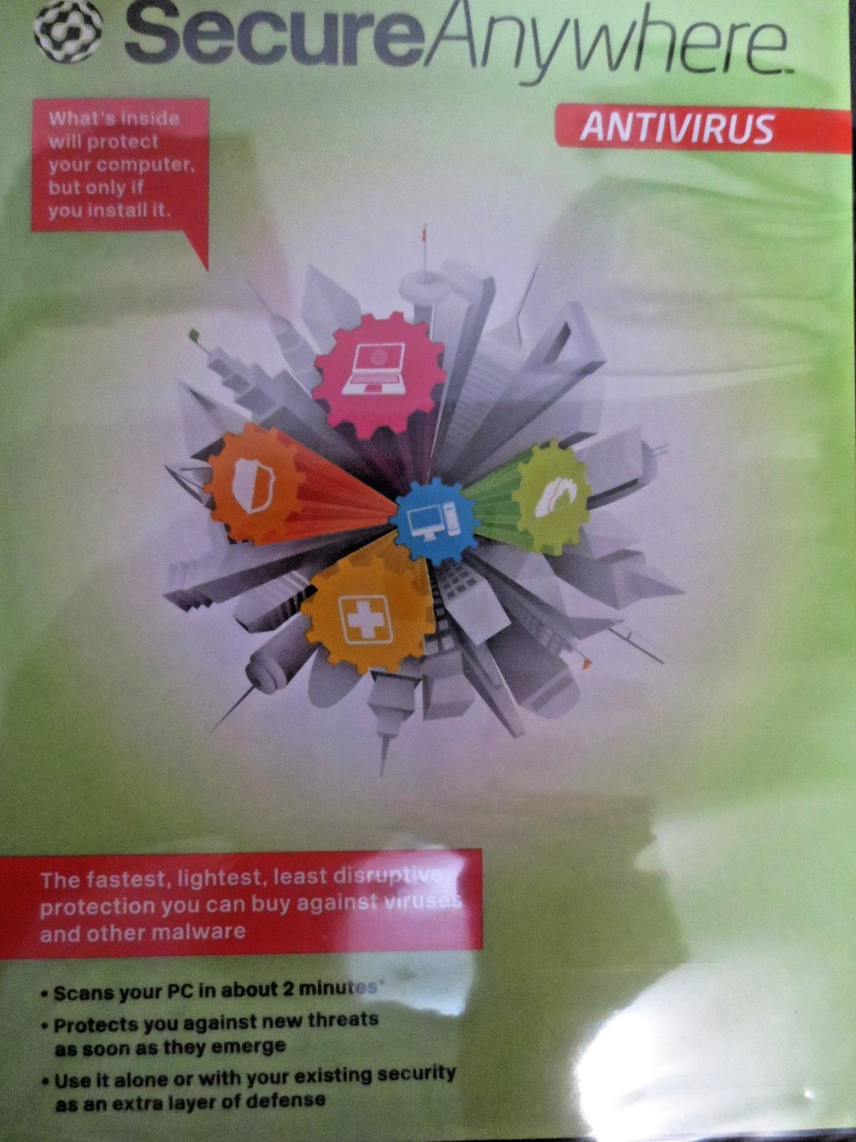 WEBROOT SECURE ANYWHERE ANTIVIRUS SCANS PC IN 2 MINUTES SEALED PACKAGE KEY CODE
