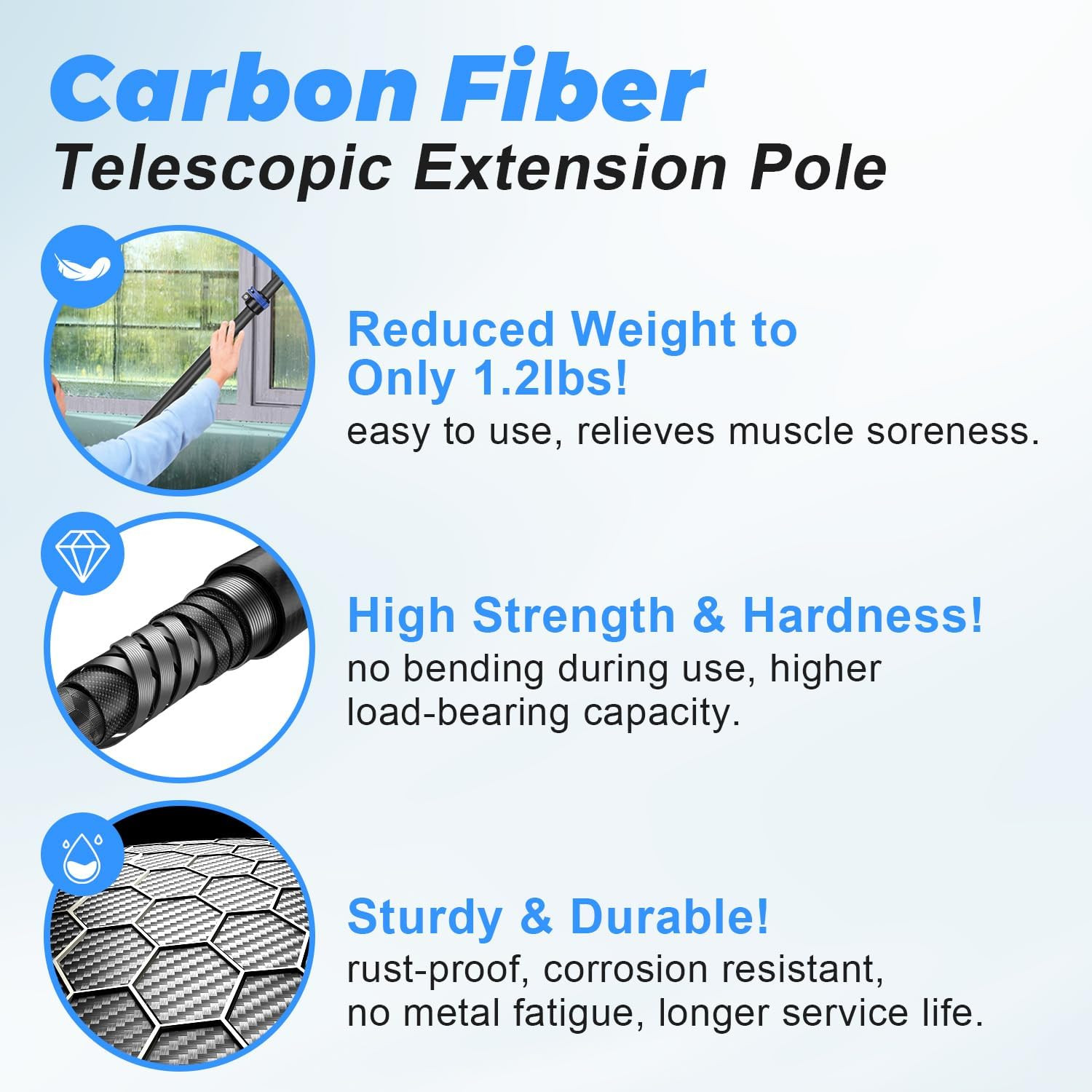 Carbon Fiber Telescoping Boat Hook, Boat Hooks for Docking with Telescoping Exte