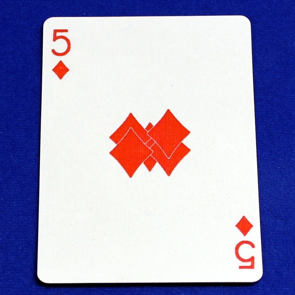 5 Diamonds - Moved Pip, Bicycle Printed Gaff Card, Blue