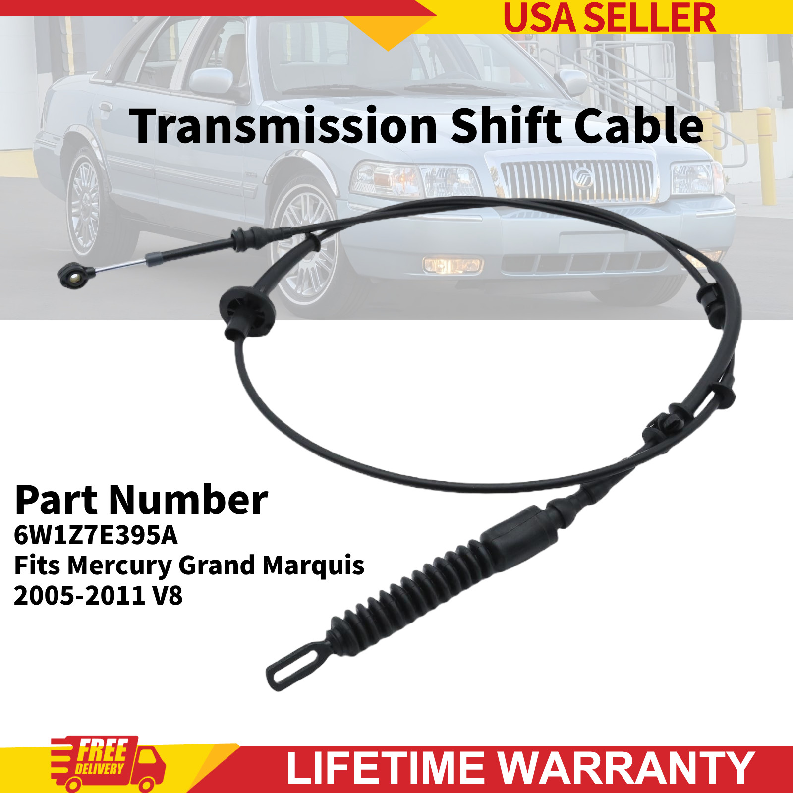Transmission Shift Cable 6W1Z7E395A Fits Mercury Grand Marquis 2005-2011 V8