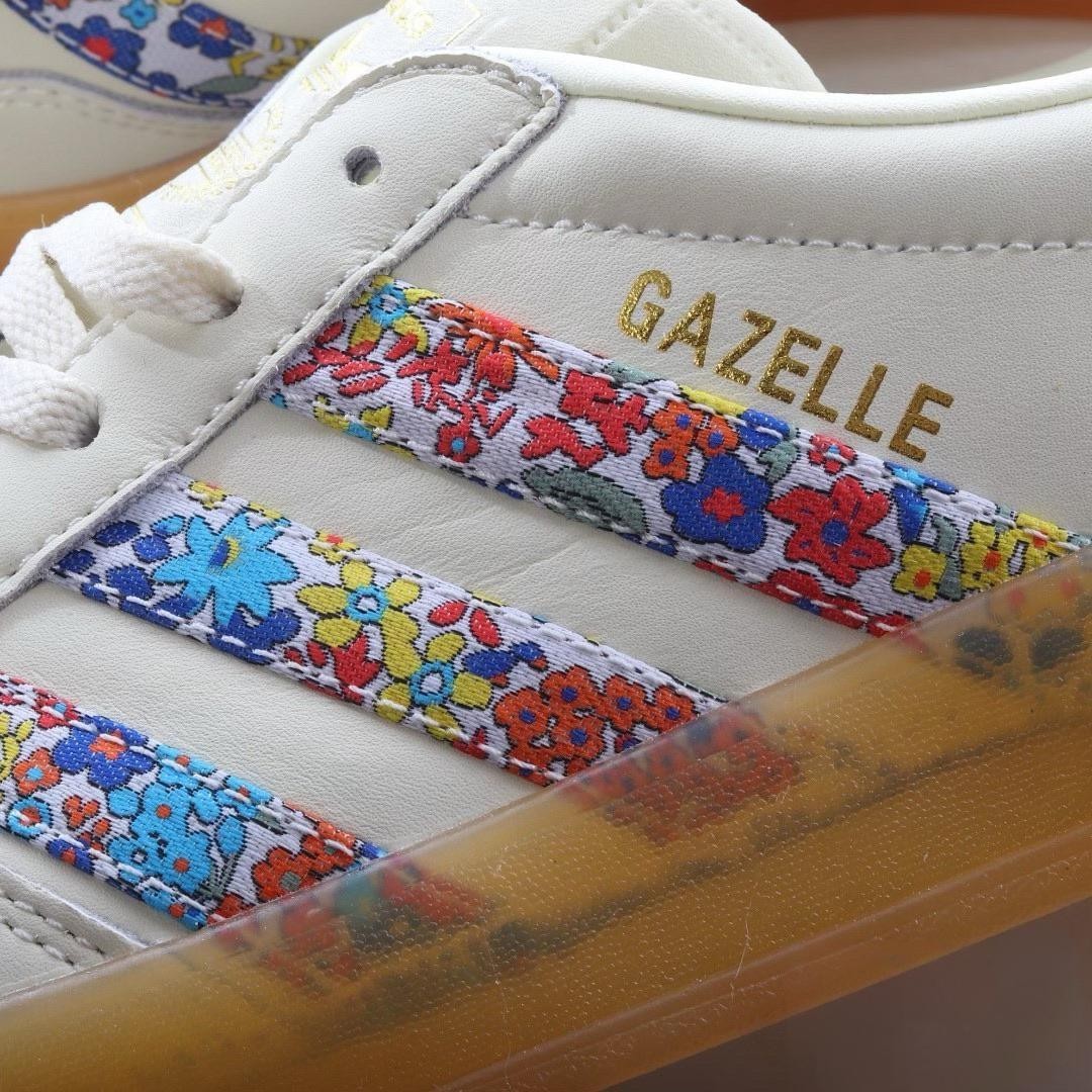 Liberty London x adidas Gazelle Indoor Floral Embroidery Off White JH7370 Women