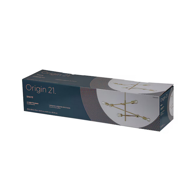 Origin 21 Shaye 6 -Light Brushed Gold Steel Chandelier (Brushed gold)
