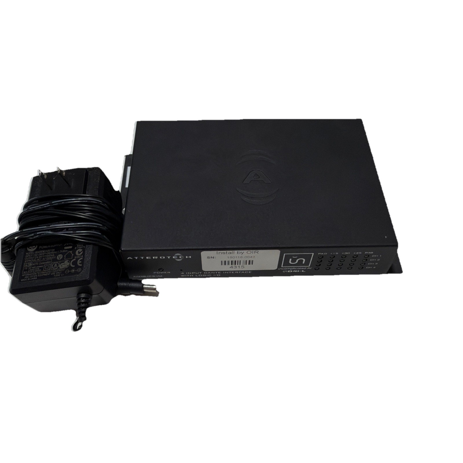 Attero Tech 4 Input Dante Interface with Logic I/O unD41-L With Power Cord