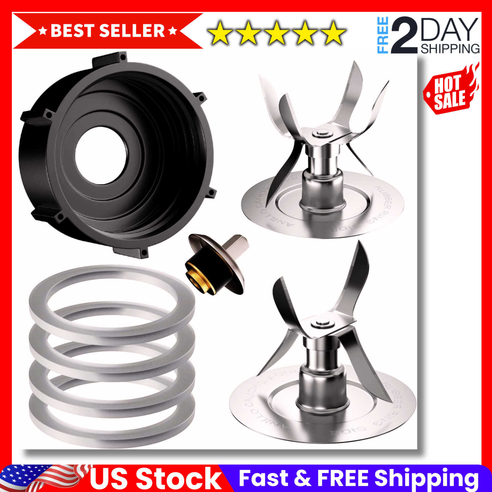 8-Piece Blender Replacement Parts Kit Compatible with Oster & Osterizer 4-Point*