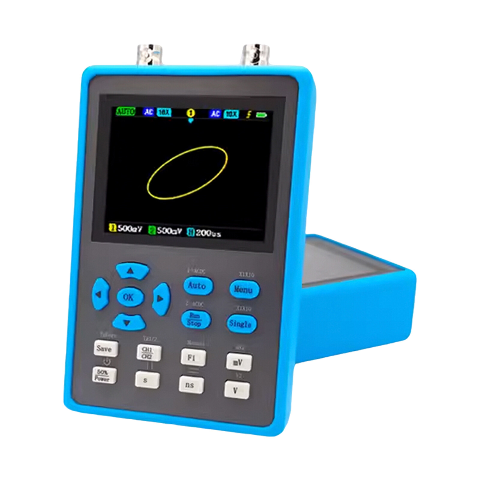 Handheld 2 Channel LCD Oscilloscope 120M Bandwidth 500Ms Sampling Rate DSO2512G