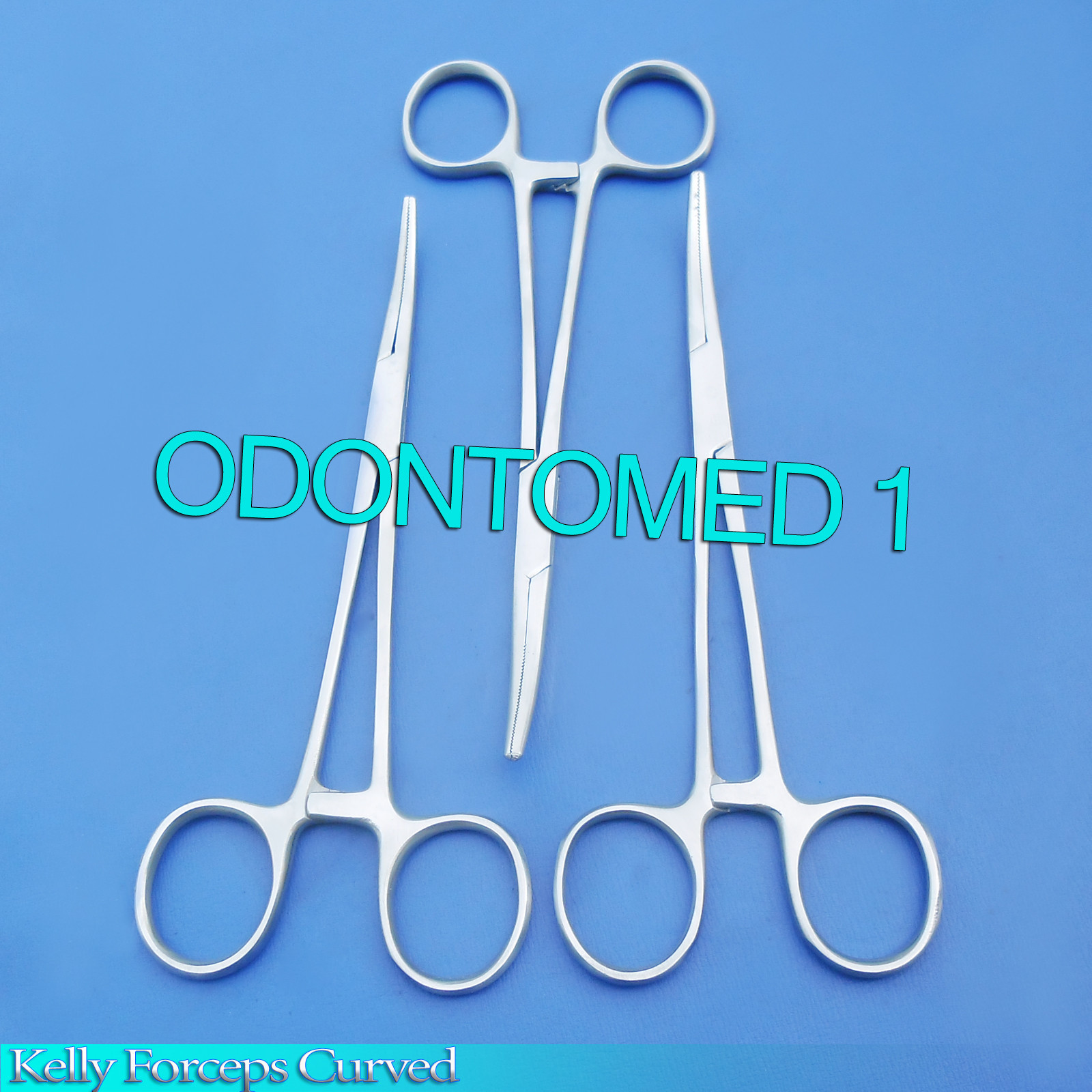 6 Kelly Hemostat Locking Forceps Curved Tip 6.5"