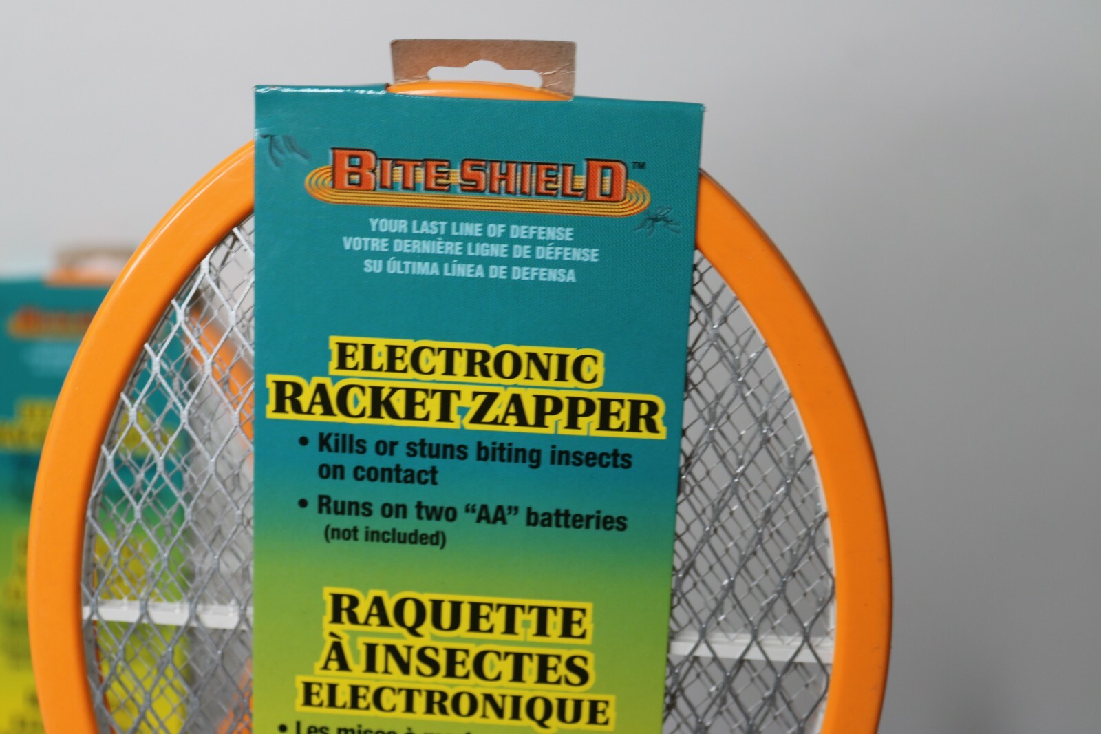 2 Pack - Bite Shield Electronic Bug Zapper Racket Kills Insects Mosquitoes Flies