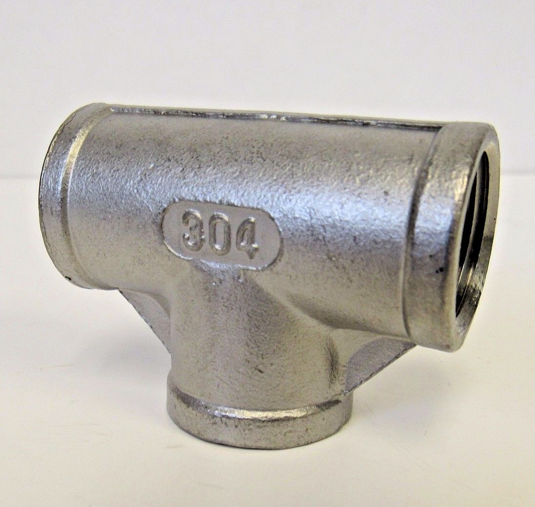 New 1” FNPT Straight Tee 304 Stainless Steel Class 150