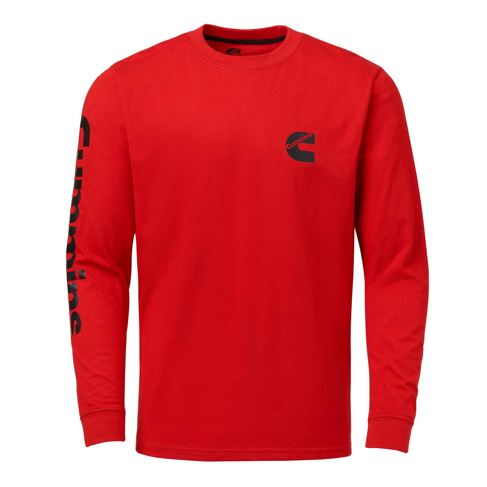 Cummins Cummins CMN35356 Long-Sleeve T-shirt Wordmark Crew Neck Shirt Red 2X