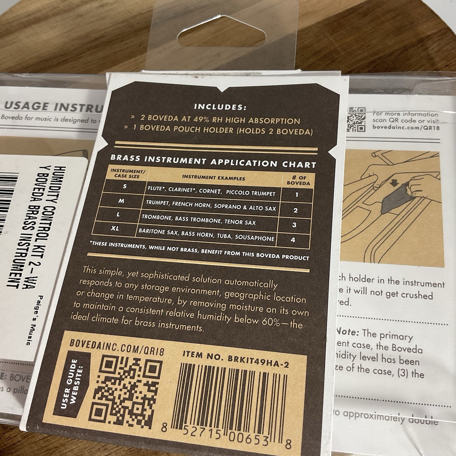 Boveda 2-Way Humidity Control Kit For Brass Instruments New (PG)