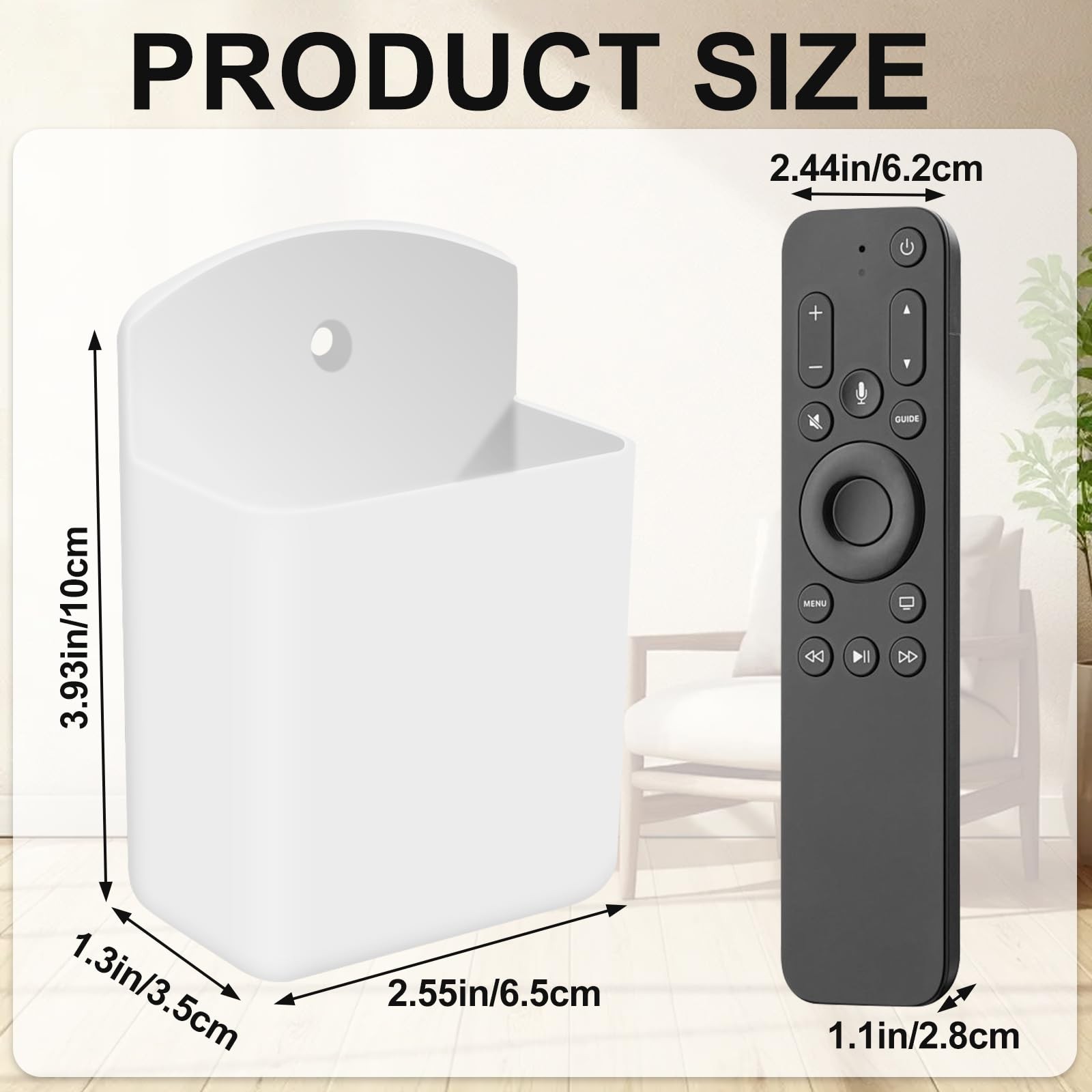 2 PCS Self Adhesive Remote Holder Wall Mount Control Holders Small Wall Mount...