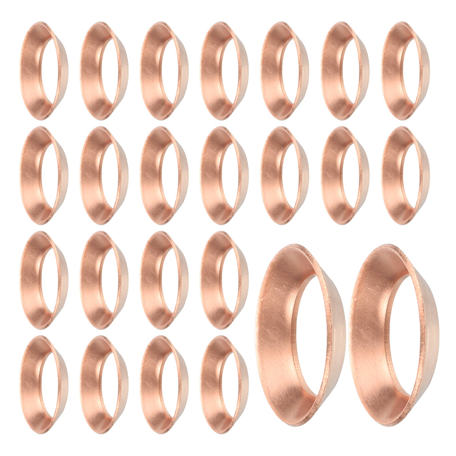 24PCS Copper Flare Gasket, 3/8" Tube Size, Suitable for 9.52mm Copper Pipe