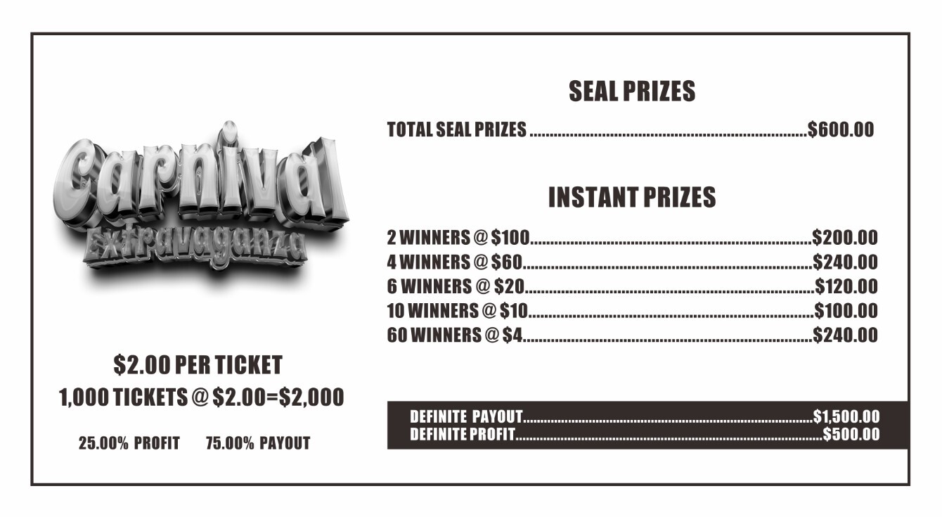 pull tickets Carnival Extravaganza 2pt count 1000