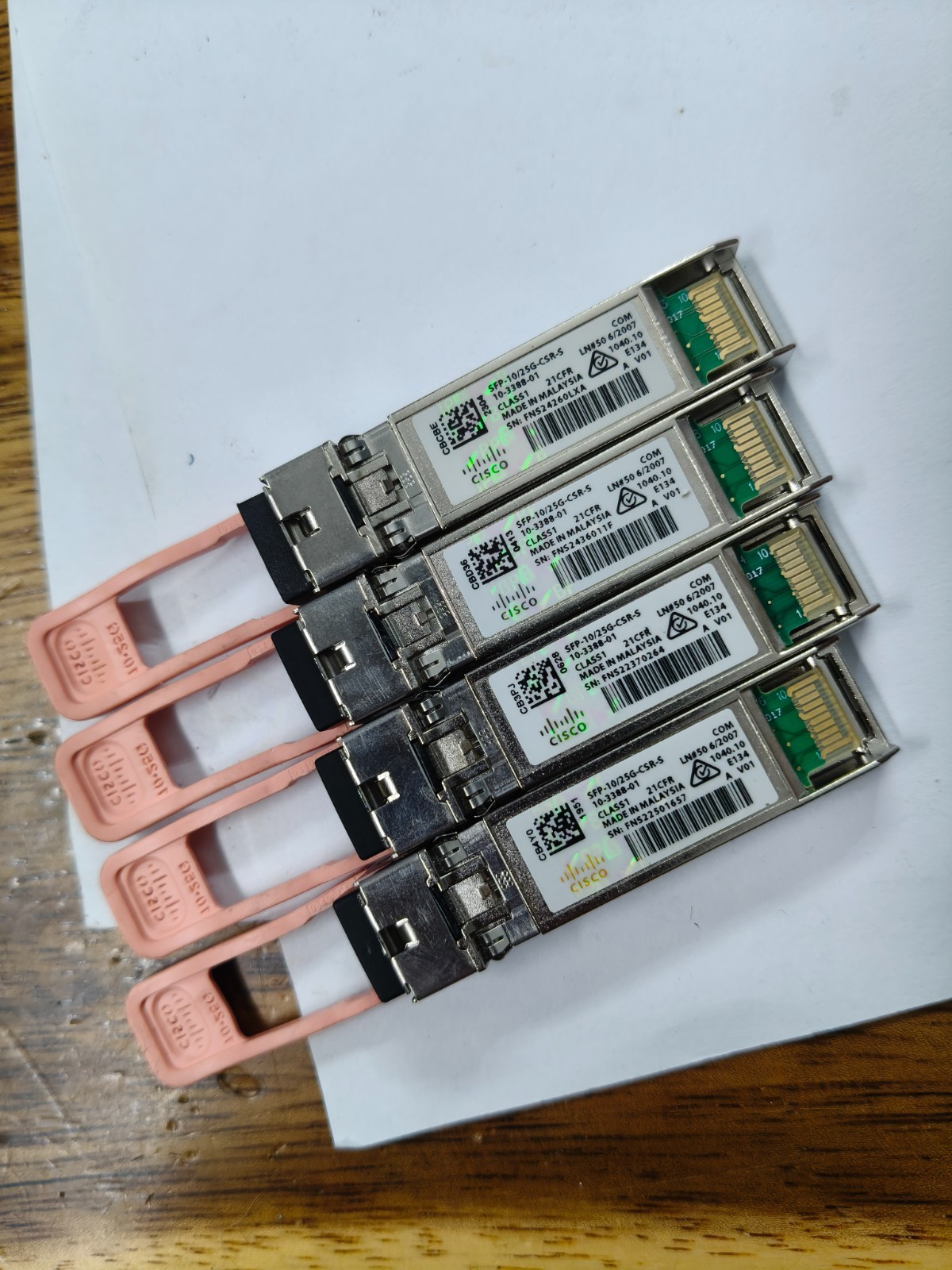 Used SFP-25G-SR-S cisco  V01 25G 850nm SR LC hologram .