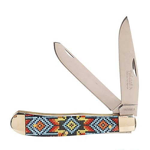 Twisted X Fiesta Trapper Knife Western Beaded Handle Pocket Knife