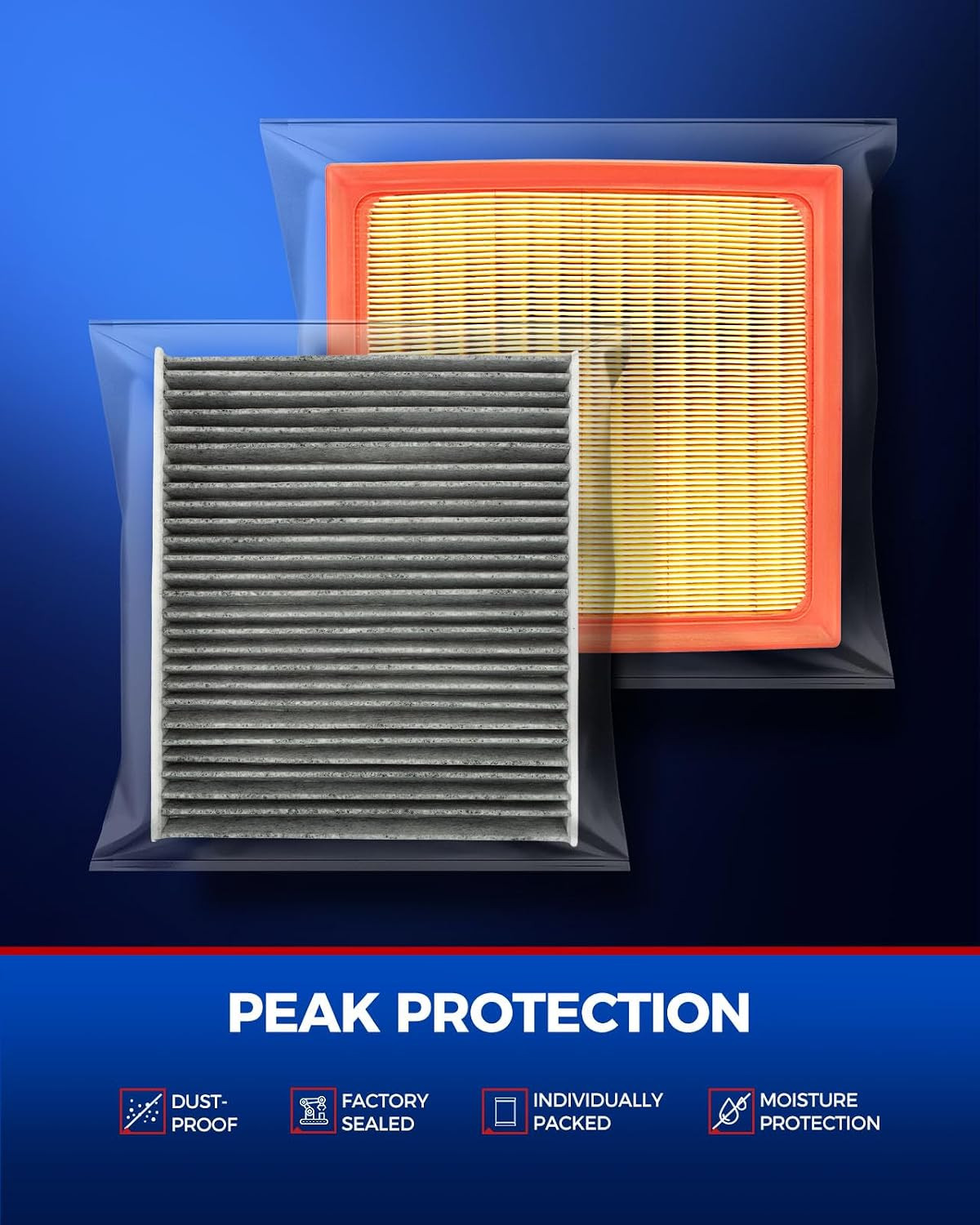 Engine & Cabin Air Filter Kit, Replacement for Toyota Camry, RAV4, Highlander, E