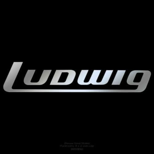 Ludwig Chrome Bass Drum Logo Decal Block Logo 2.5"x7"