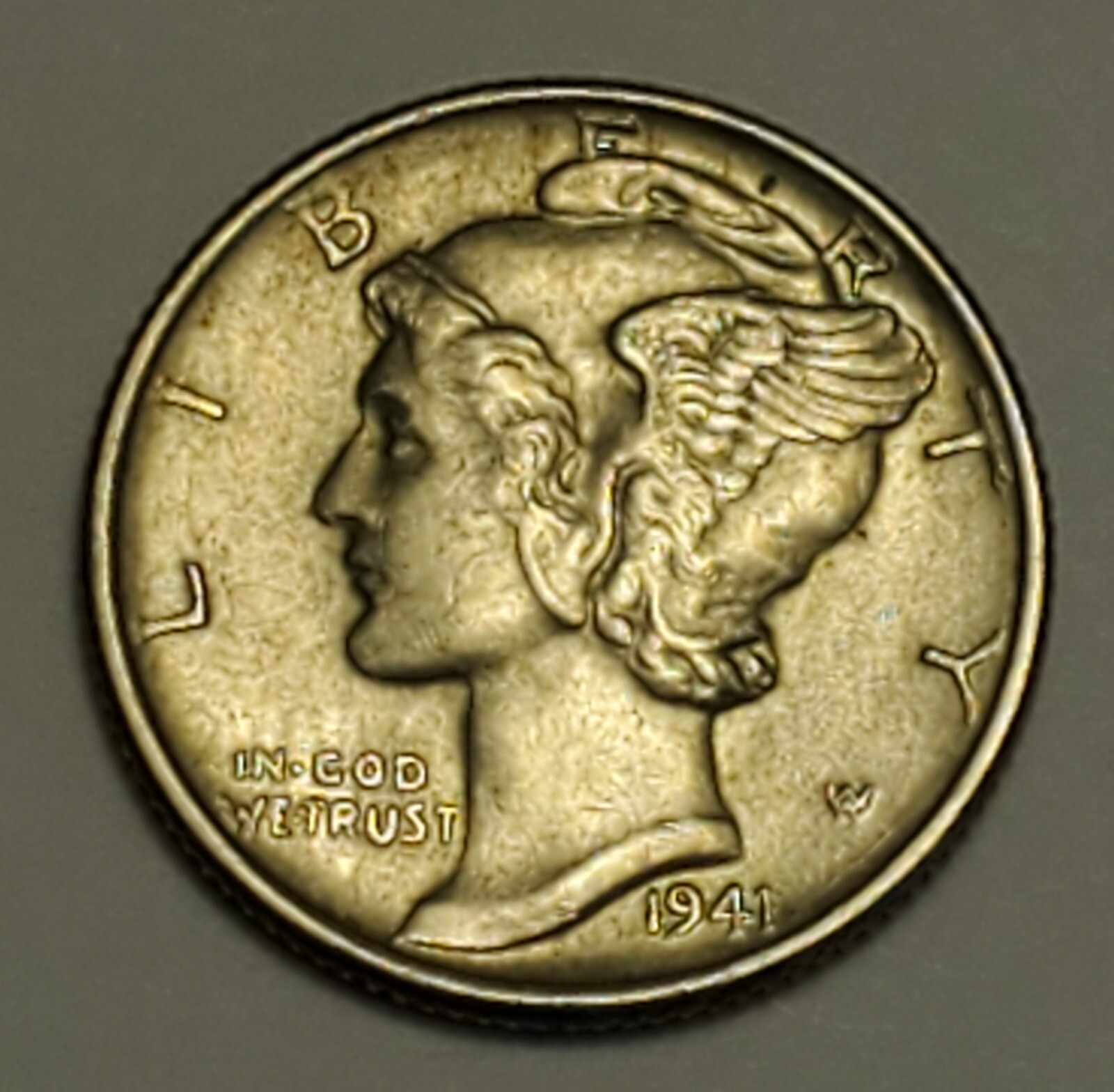 #2 Business Uncirculated++ 1941 P Nicer Low Mintage Mercury Dime "Split Band"