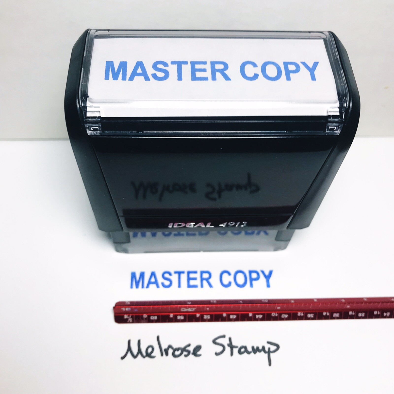 Master Copy Rubber Stamp Blue Ink Self Inking Ideal 4913