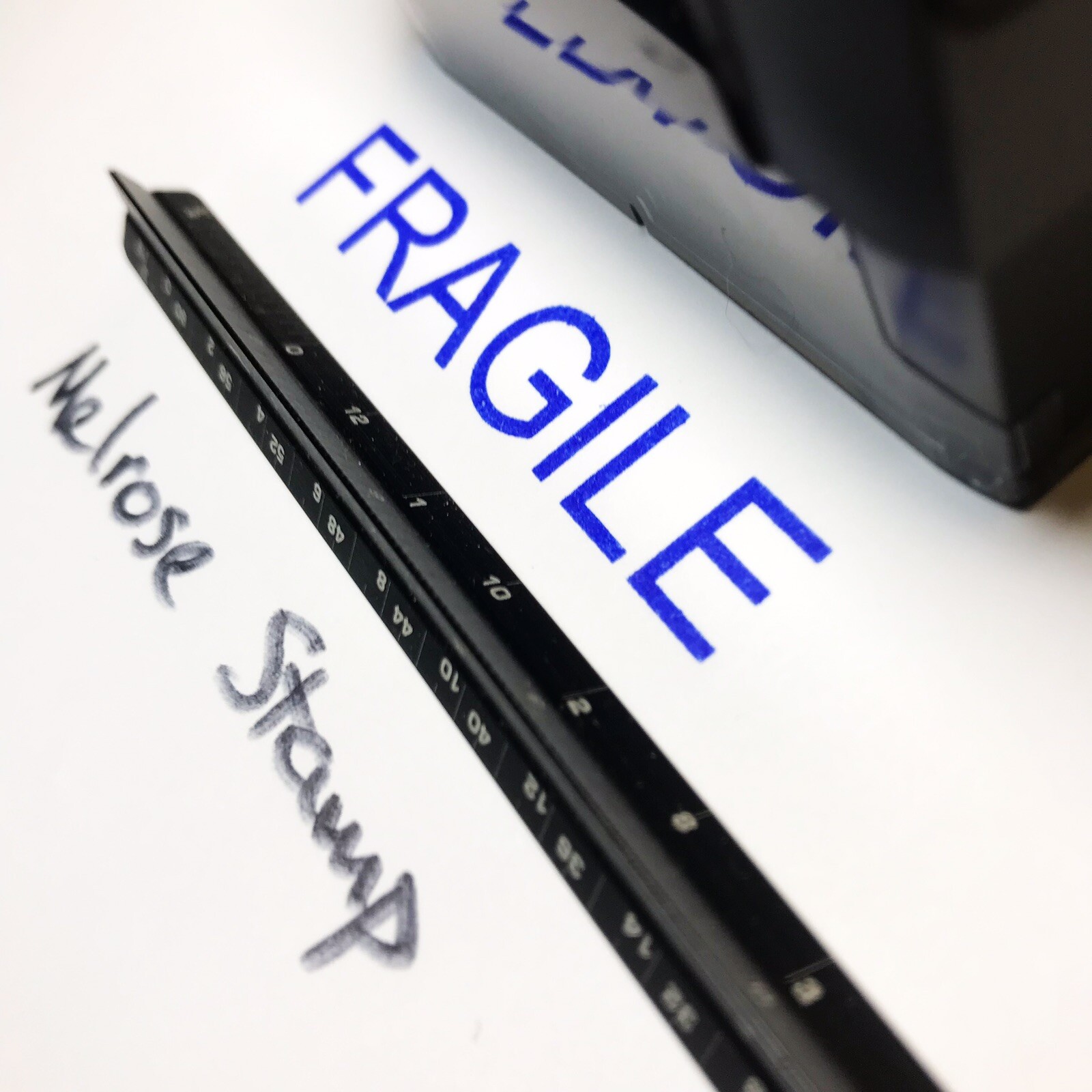 Fragile Rubber Stamp Blue Ink Self Inking Ideal 4913