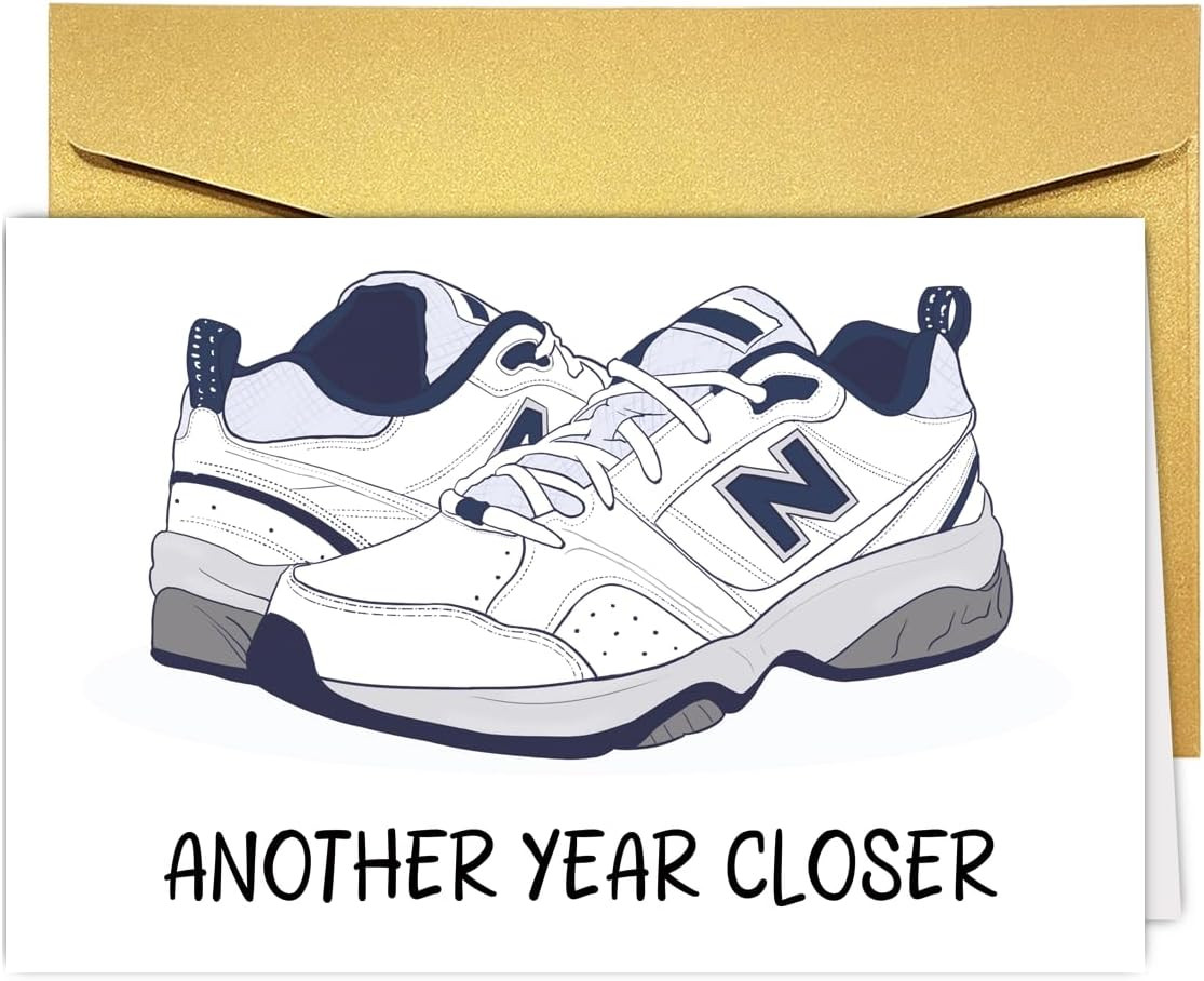 Funny Dad Shoes Birthday Card Gift for Daddy Husband Grandpa Uncle, Celebrate 30