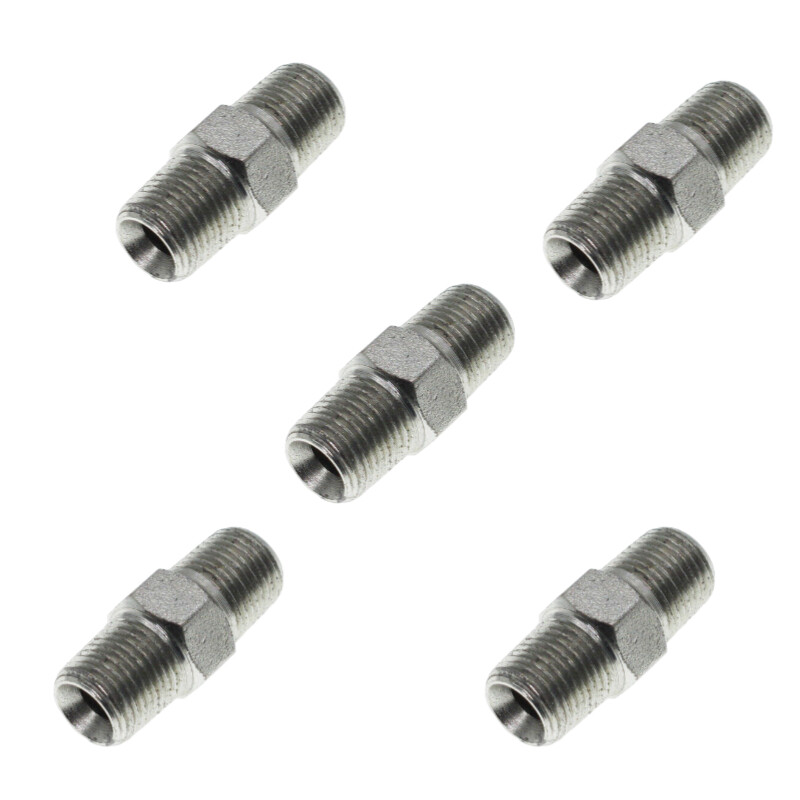 1/4" Male NPT Hex Nipple Connector Stainless 304 Pipe Fitting 5Pcs