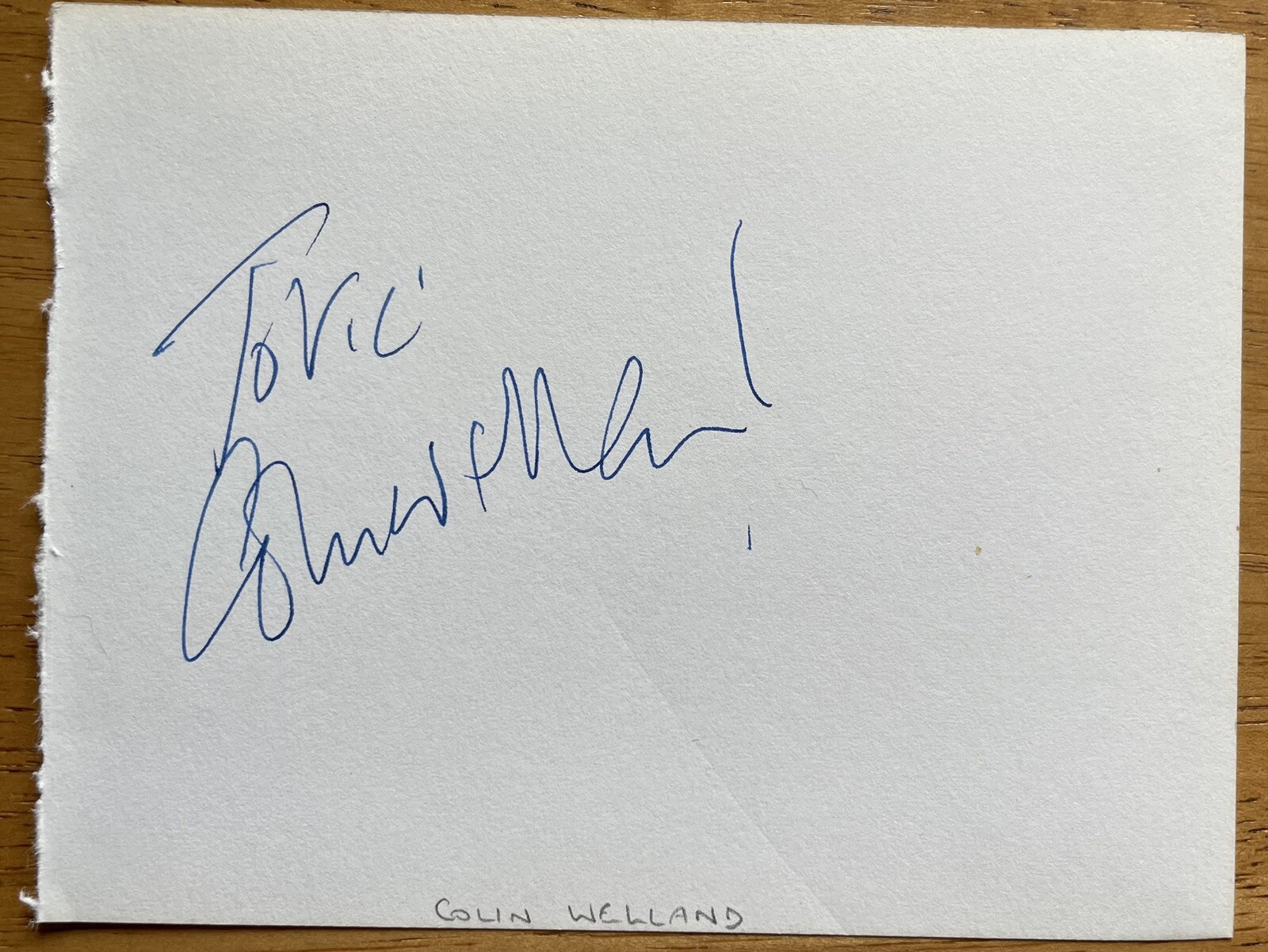 British Actor & Writer of Chariots of Fire Colin Welland Autograph Album Page