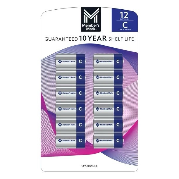 Members Mark Alkaline C Batteries 12 Pack
