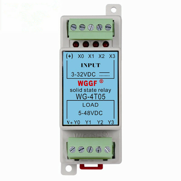 DIN rail relay WG-4T05 DC 24V small 4channel SSR10DD