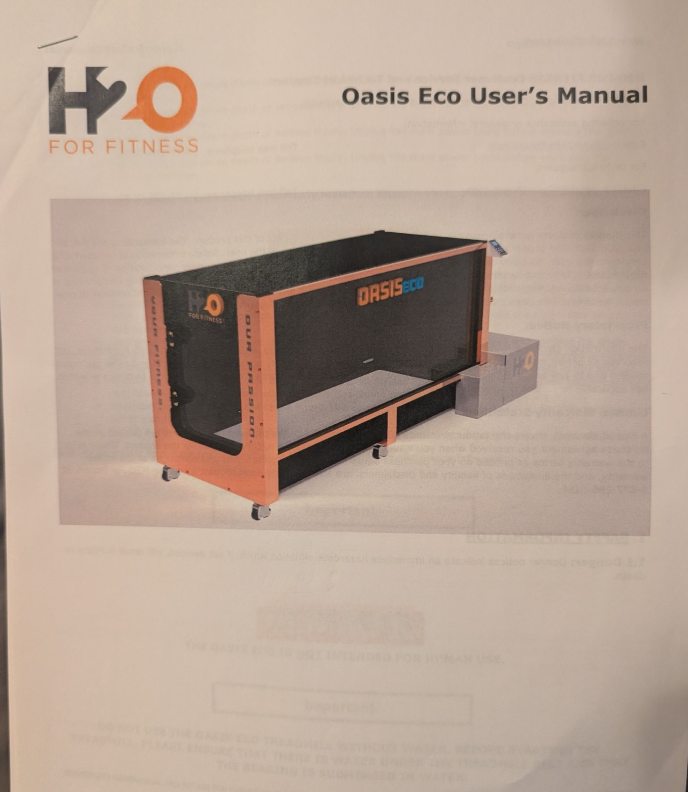 Underwater veterinary treadmill OASIS ECO