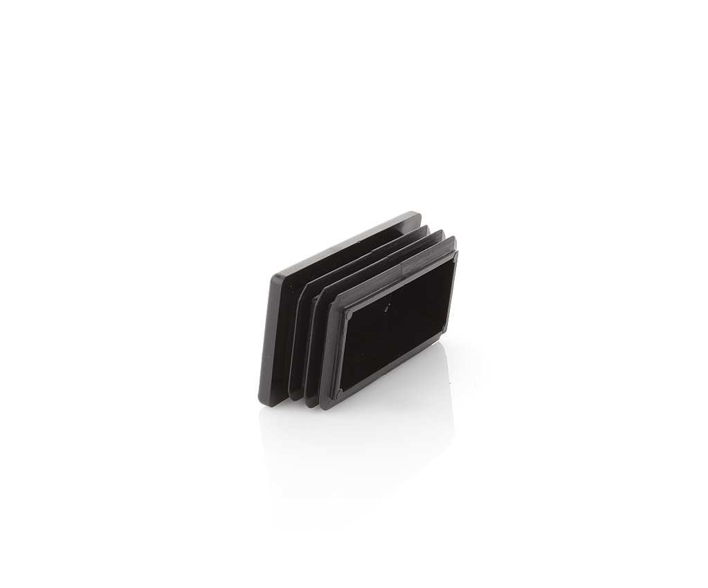10x Rectangular Tube Lamellar Plug 30x40 mm Grey End Caps Plastic