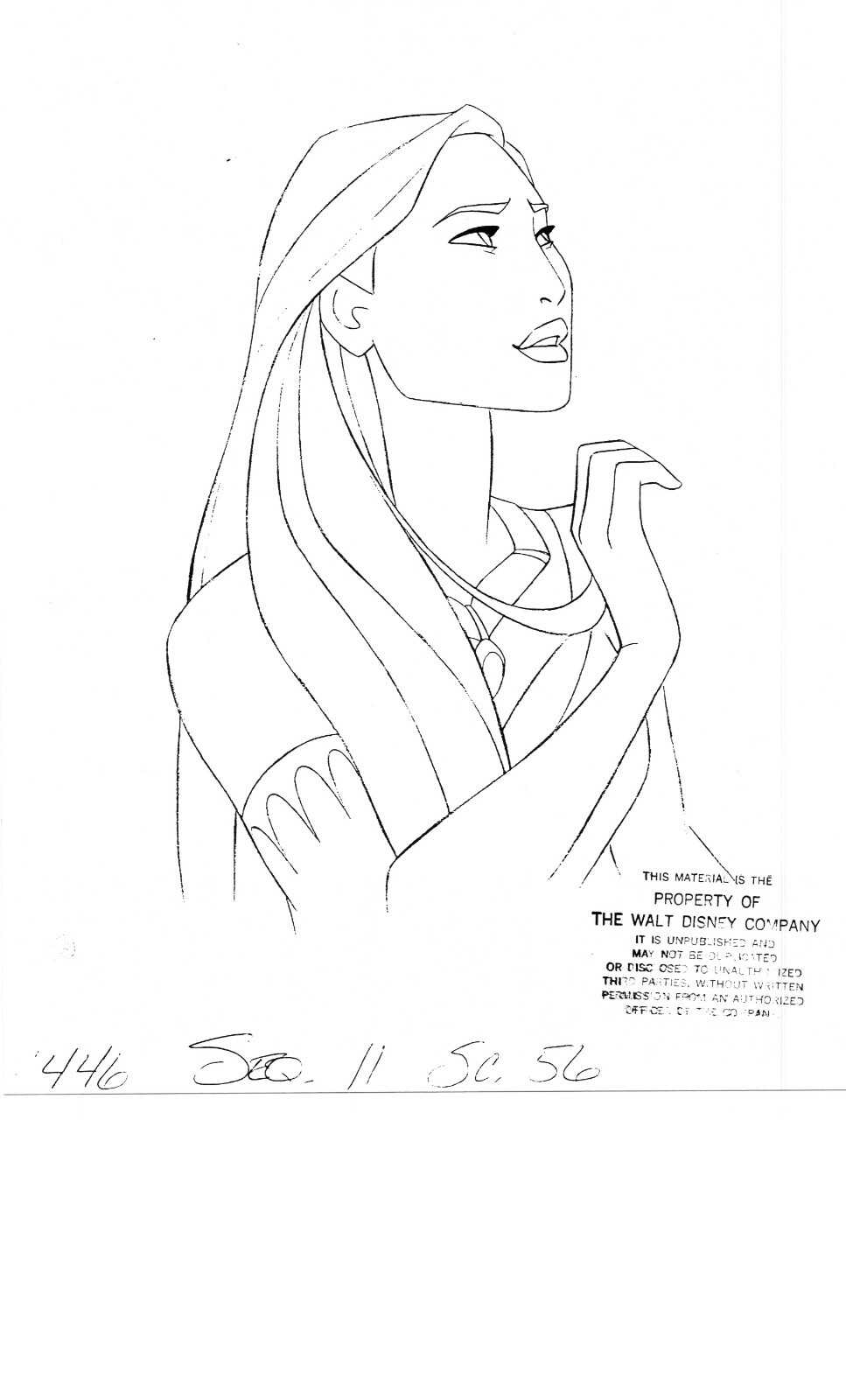 Pocahontas 2 Walt Disney Production Character Copy Materials 1996 Wendell Washer