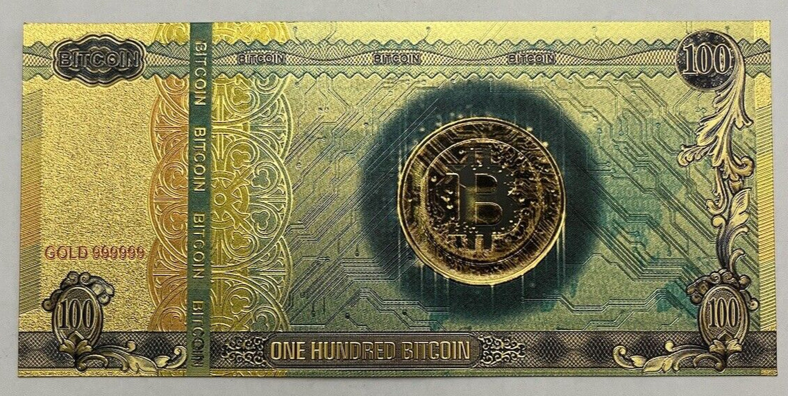 🪙 100 Bitcoin - Golden Banknote - The Ultimate Tribute to the Crypto Revolution! 🪙