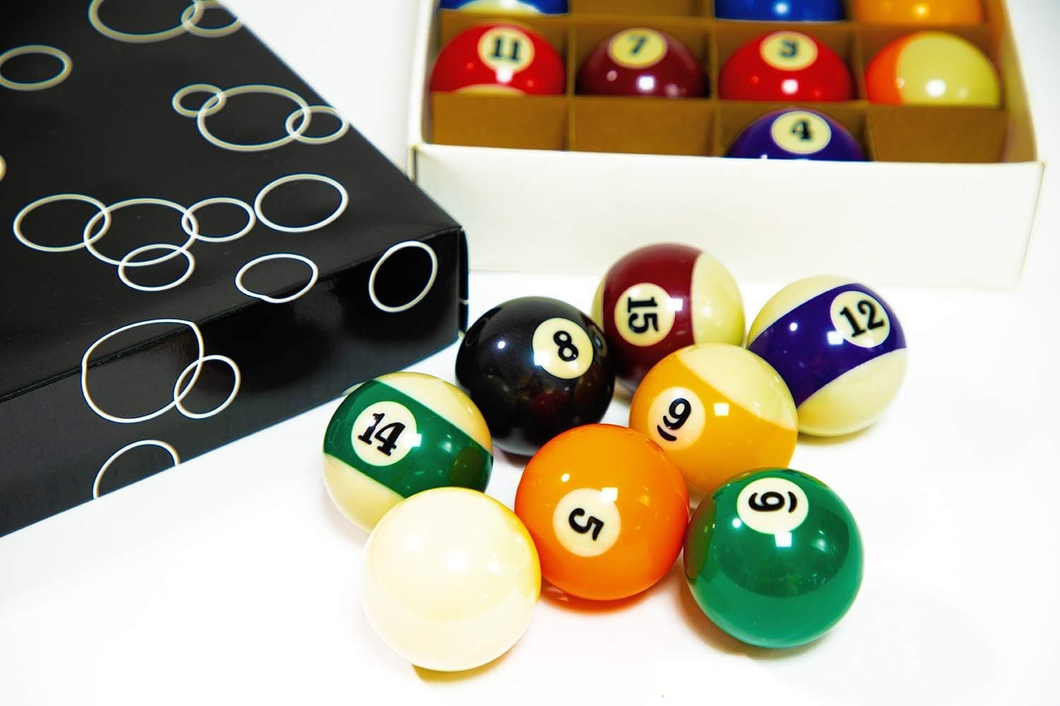 Official Size Billiard Balls - 2-1/4" Pool Table Set